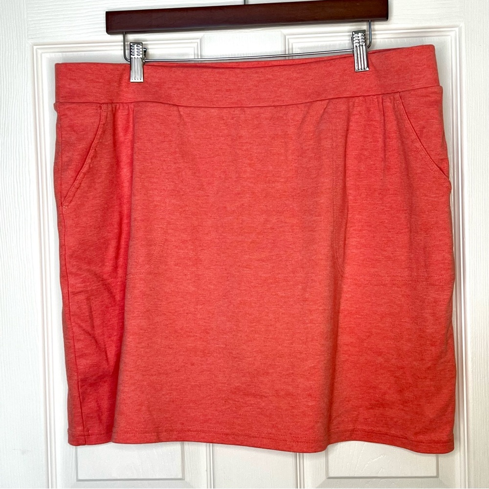 Skort XXL Coral Pull On Athletic Casual Stretch Pockets Summer Skirt Shorts
